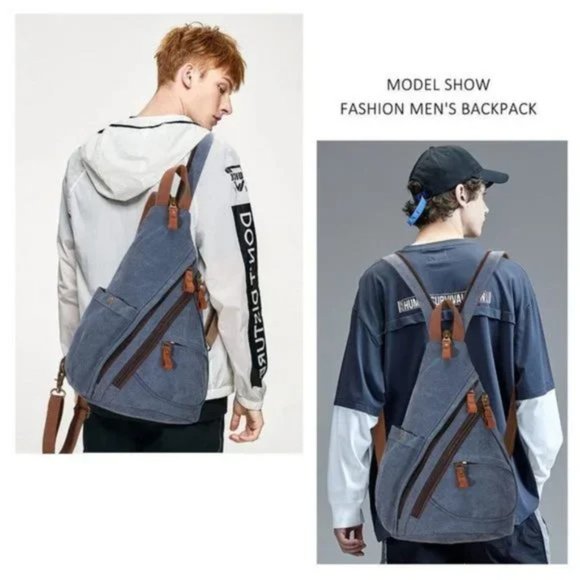 Backpack Shoulder Casual Daypack Rucksack, 6881-blue - Picture 8 of 9